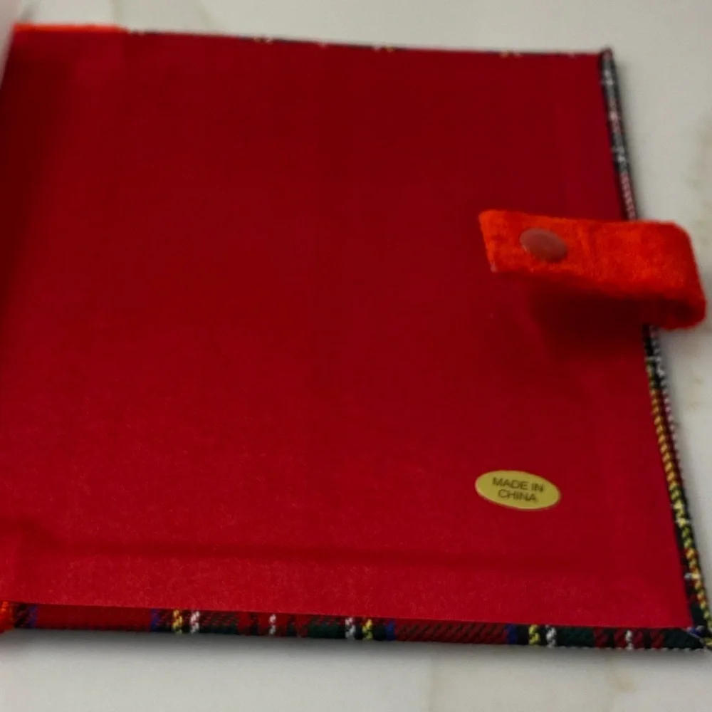 CHRISTMAS PLAID EMBROIDERED SET OF 5 MINI ALBUMS NEW